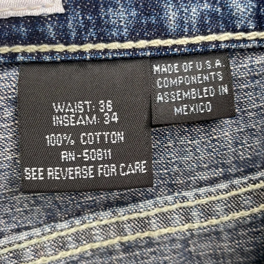 Anchor Blue Baggy Jeans‎ Mens 36x34 Blue Vintage 90s Relaxed Fit Denim